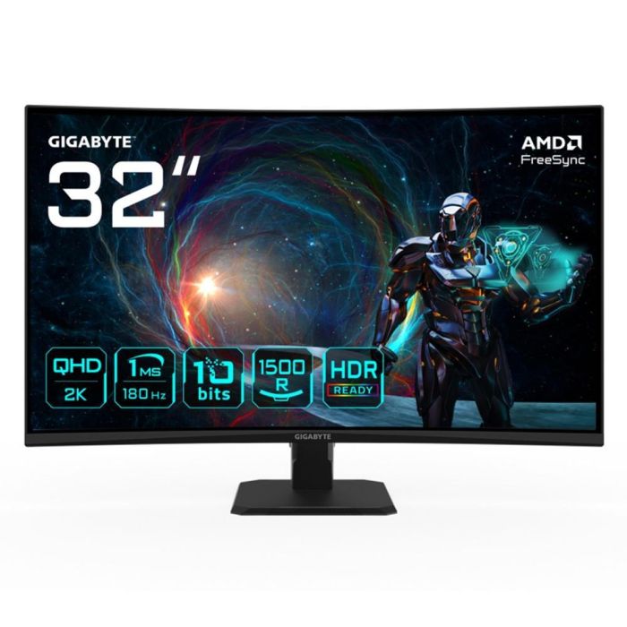 GIGABYTE GS32QCA Monitor Gaming Curvo 31.5" QHD 2560x1440 180Hz 1ms AMD FreeSync HDR Negro