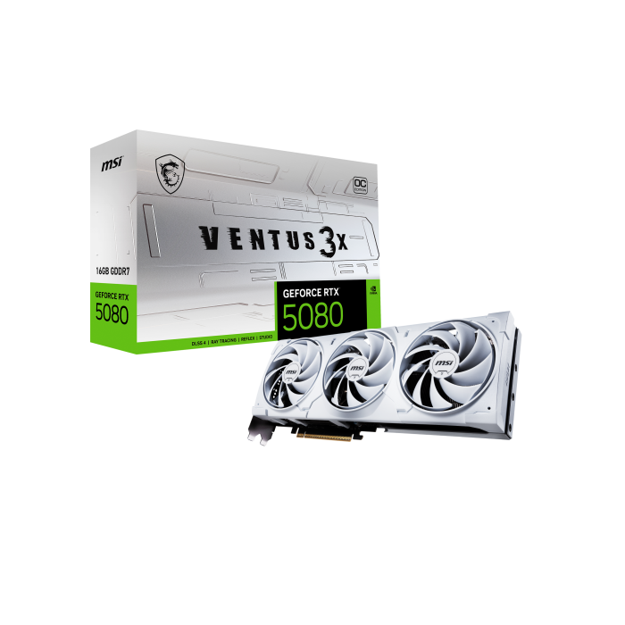 MSI MSI4711377292542 Tarjeta Gráfica GeForce RTX 5080 Ventus 3X OC White 16 GB GDDR7 PCIe Gen 5 0 MSI MSI4711377292542 Tarjeta Gráfica GeForce RTX 5080 Ventus 3X OC White 16 GB GDDR7 PCIe Gen 5 0