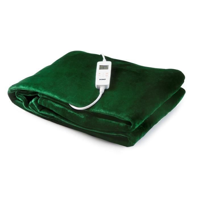 Manta eléctrica DOMO - 10 posiciones de calor - Alivia y estimula - Polar de franela - 180x160 cm - Verde Manta eléctrica DOMO - 10 posiciones de calor - Alivia y estimula - Polar de franela - 180x160 cm - Verde