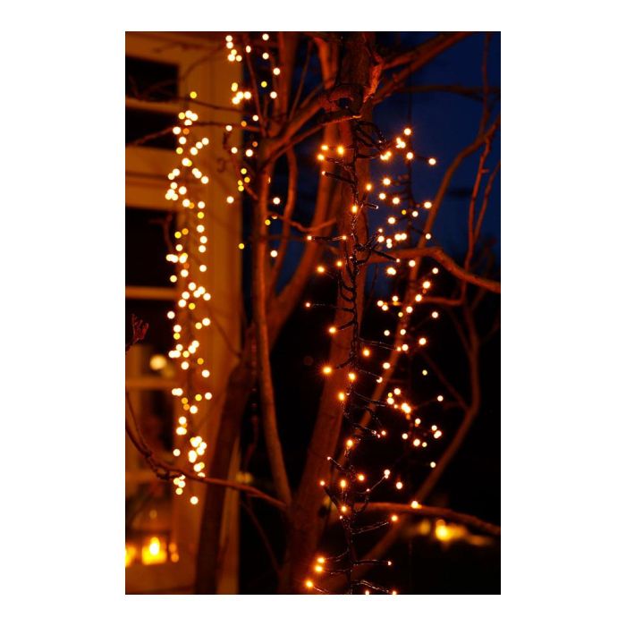 Lumineo Cortina Cascada para Árbol 480 LEDs Luz Cálida, 2m Exterior IP44, 8 Funciones Intermitentes con Temporizador 5