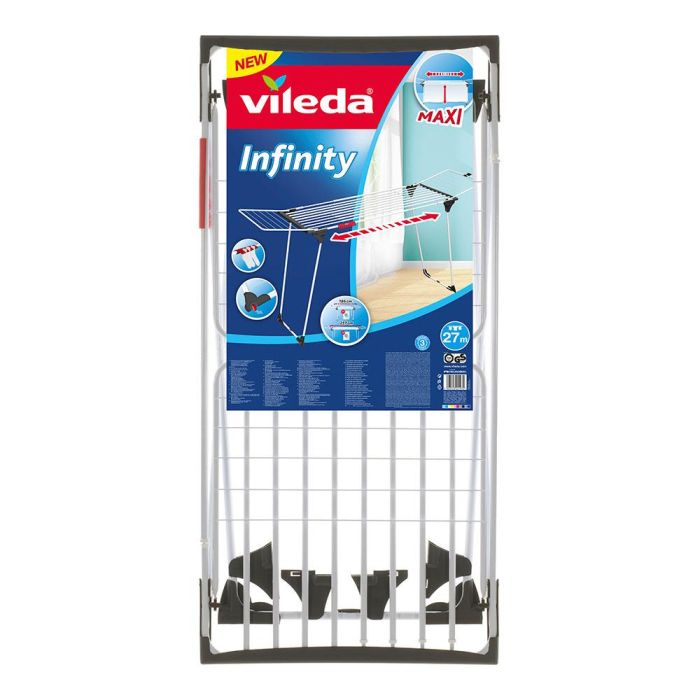 Vileda Tendedero extensible Infinity, acero, soporta 27 kg, 30 m tendido 1 Vileda Tendedero extensible Infinity, acero, soporta 27 kg, 30 m tendido 1
