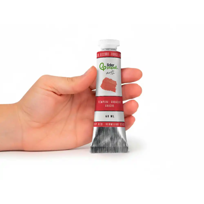 Liderpapel Pintura Gouache/Témpera Tubo Aluminio 60 ml Rojo Oscuro 4