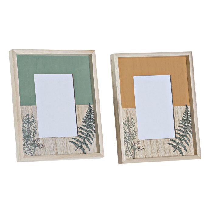 Marco Foto Scandi DKD Home Decor Verde Terracota 3 x 24 x 19 cm (4 Unidades)