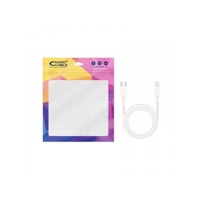 Nano Cable 10.10.0602 Cable USB Tipo-C a Lightning Macho, 2m, Blanco 7