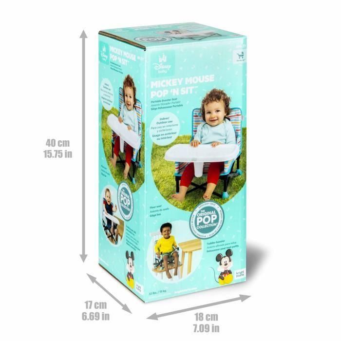 DISNEY BABY Silla Elevadora Mickey Mouse, Elevador Pop 'n Sit, Interior, Exterior, Práctico y Compacto, Plegado Rápido, Azul 1 DISNEY BABY Silla Elevadora Mickey Mouse, Elevador Pop 'n Sit, Interior, Exterior, Práctico y Compacto, Plegado Rápido, Azul 1