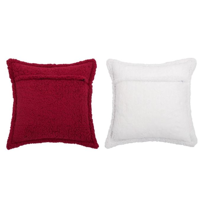 Funda Cojin Navidad Tradicional DKD Home Decor Burdeos Blanco 1 x 45 x 45 cm (4 Unidades) 1