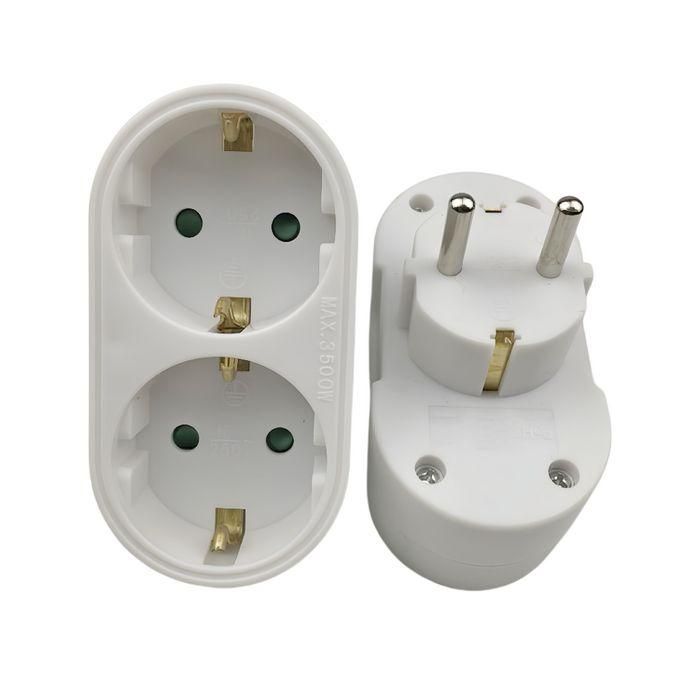 MicroConnect Schuko power splitter, with 2 ways, White 1 MicroConnect Schuko power splitter, with 2 ways, White 1