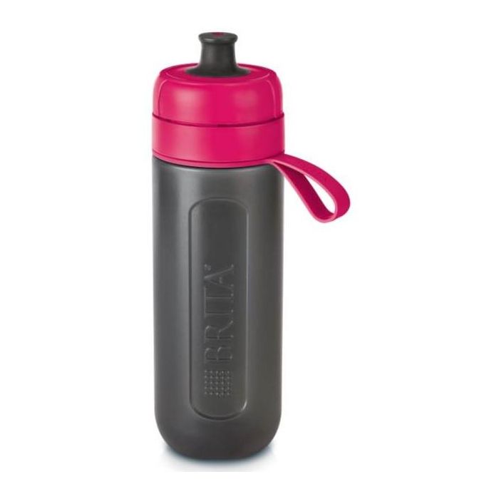 Brita Botella con Filtro de Agua Fill&Go Active 0.6L Roja y Negra Sin BPA con Tapa Abatible