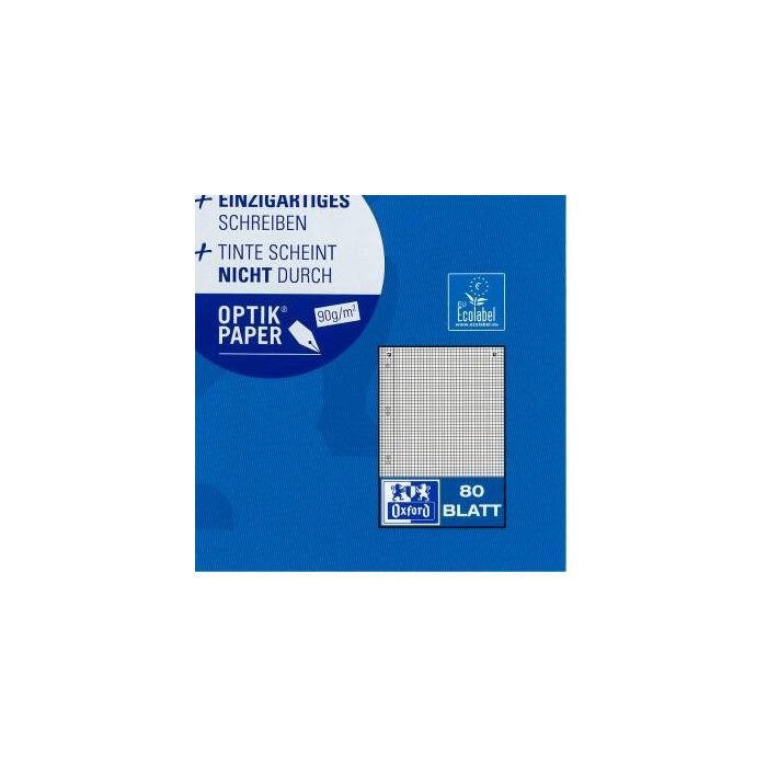 Oxford Collegeblock A5+ 80 Blatt kariert Rand Links 6