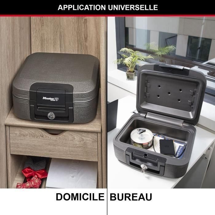 Master Lock Caja fuerte ignífuga 7.8 litros con protección para soportes multimedia, alta resistencia al fuego y cerradura de llave, negra. 1 Master Lock Caja fuerte ignífuga 7.8 litros con protección para soportes multimedia, alta resistencia al fuego y cerradura de llave, negra. 1