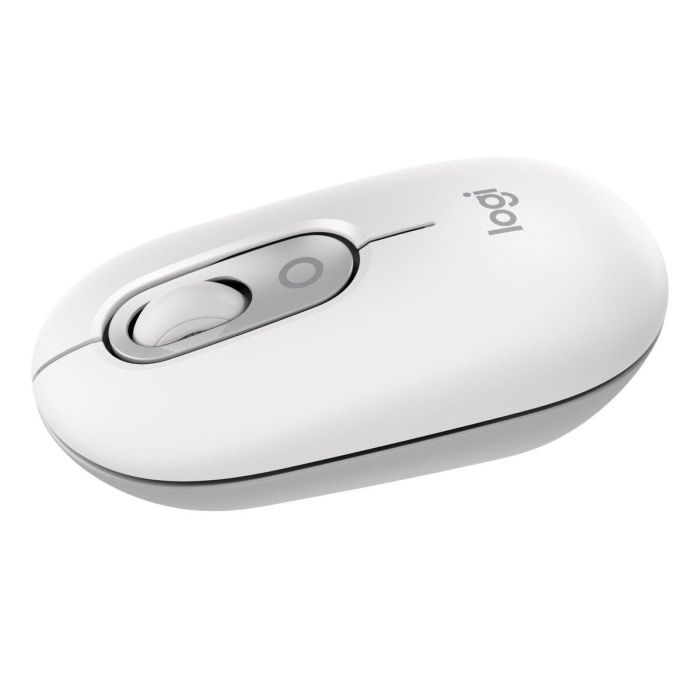 Logitech Pop Mouse Inalámbrico Bluetooth, 1000-4000 DPI, Personalizable, Blanco
