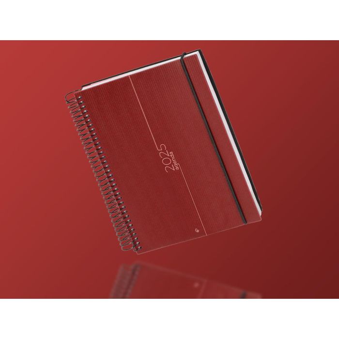 Agenda Espiral Liderpapel Olbia A4 2025 Dia Pagina Rojo Papel 60 gr 9