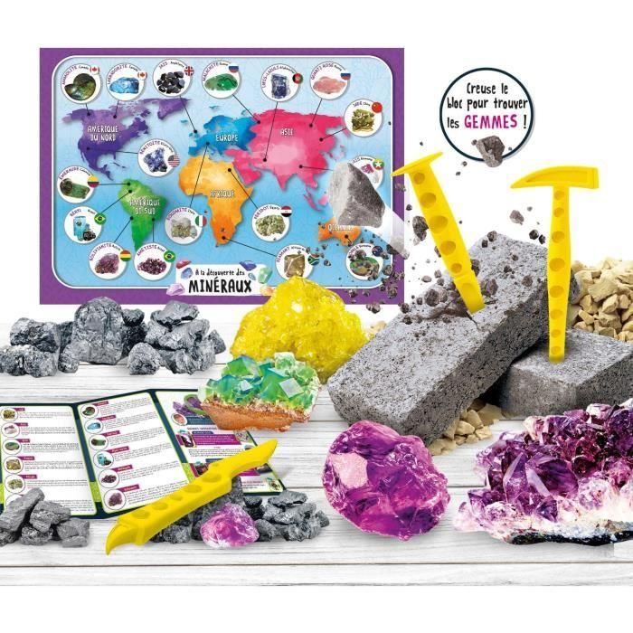 Descubrimiento de minerales - Kit científico - I'M A GENIUS POCKET - Bloque de excavación 1 Descubrimiento de minerales - Kit científico - I'M A GENIUS POCKET - Bloque de excavación 1