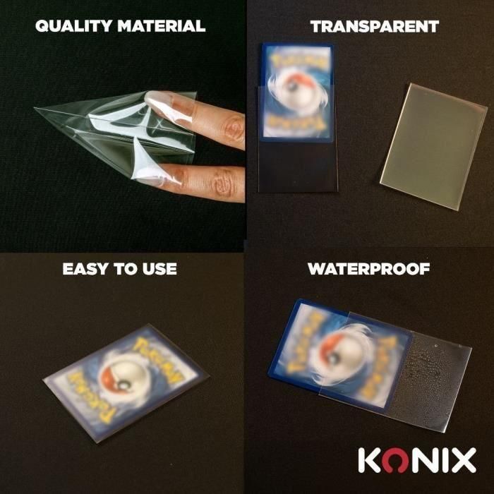 Fundas para cartas - KONIX - Fundas Premium - 100 bolsillos - Compatible con Magic The Gathering y Pokémon - Transparente 2