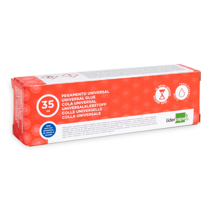 Liderpapel Pegamento Universal Transparente 35 ml para Cartón, Porcelana, Madera, Vidrio, Metal y Más 2