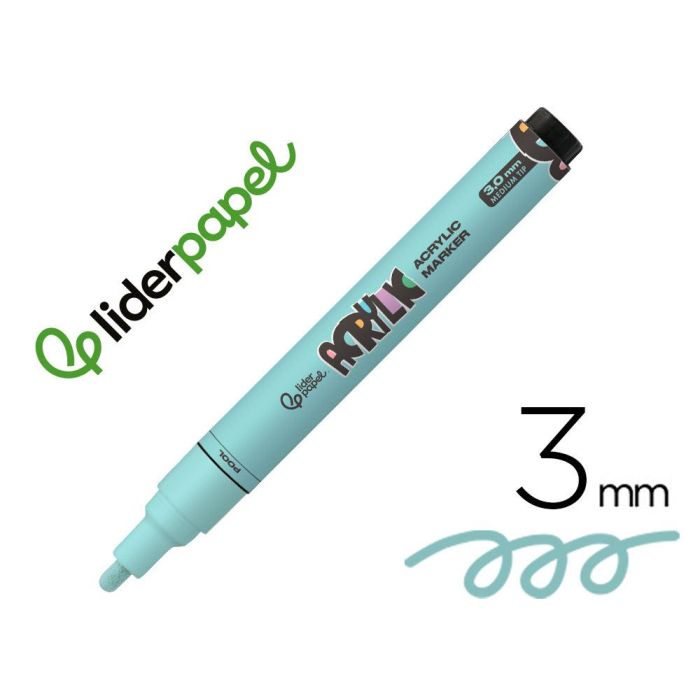 Rotulador Liderpapel Acrylic Base Agua Todo Tipo De Superficie Punta Redonda 3 mm Verde Menta Rotulador Liderpapel Acrylic Base Agua Todo Tipo De Superficie Punta Redonda 3 mm Verde Menta
