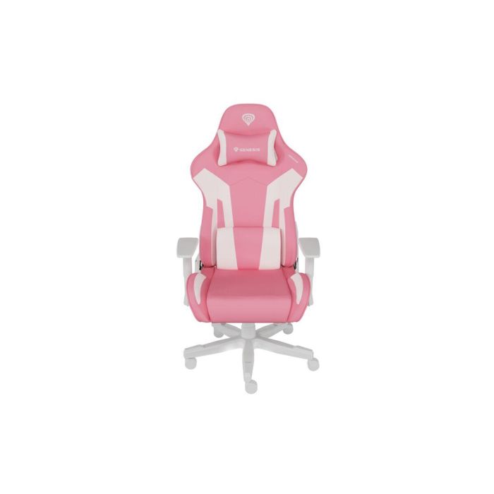 GENESIS Nitro 710 Silla Gaming de PC Ergonómica con Respaldo Ajustable y Reposabrazos 2D. Piel Ecológica Blanco - Soporta 150kg