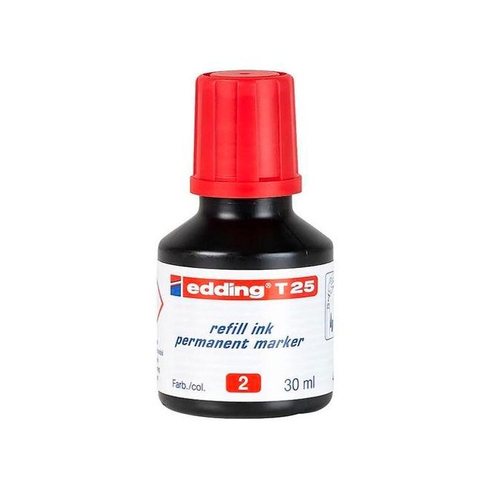Edding Frasco de tinta t25 para rotulador permanente 30 ml rojo