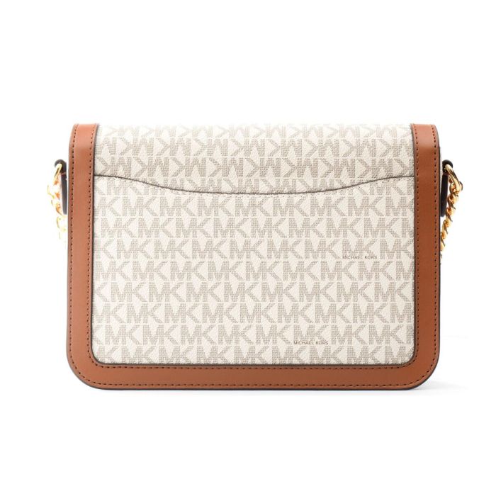 Bolso Bandolera Michael Kors Leida Beige 34 x 27 x 9 cm 2