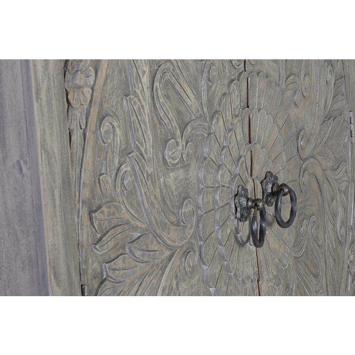 Giner y Colomer Armario de Madera de Mango con Patas de Hierro Gris Envejecido 180 cm 4 Giner y Colomer Armario de Madera de Mango con Patas de Hierro Gris Envejecido 180 cm 4