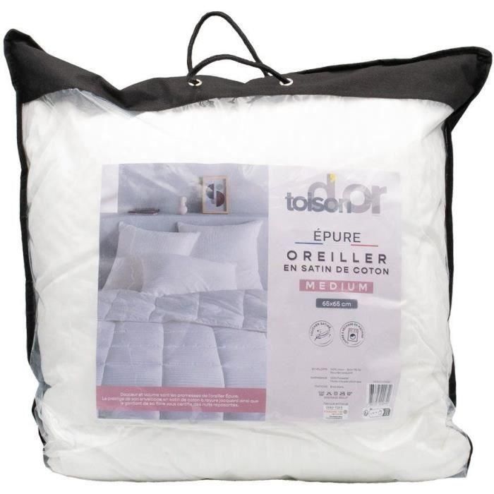 Toison D'Or TOI3666705002649 - Almohada Epure Confort Medio 65x65 cm Blanco 3