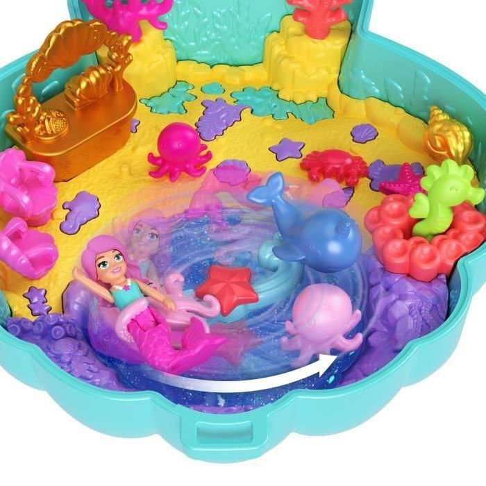 Polly Pocket JCB16 - Juego Isla Brillante con Minifiguras y animales 3