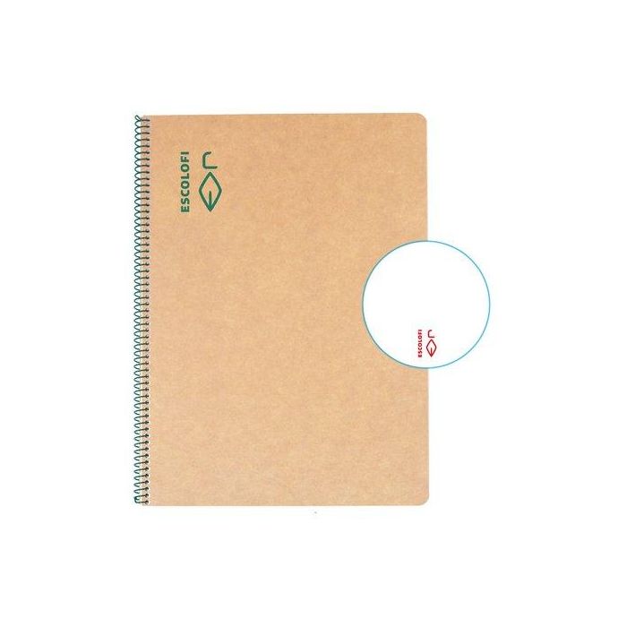 Bloc Escolofi Green Tapa Dura A4 50H Liso 80G Reciclado Verde (Set de 5)