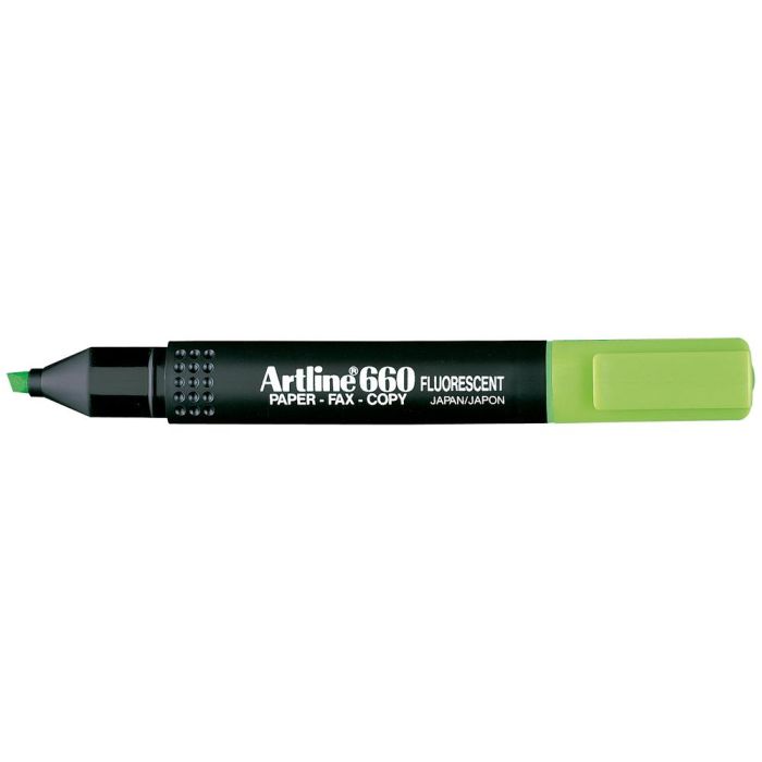 Rotulador Artline Fluorescente Ek-660 Verde Punta Biselada 12 unidades 1