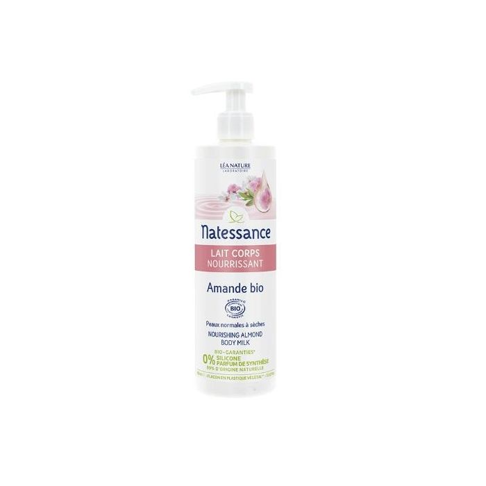 NATESSANCE Loción Corporal Almendra Nutritiva Bio 400ml para Piel Normal a Seca, Confort y Suavidad