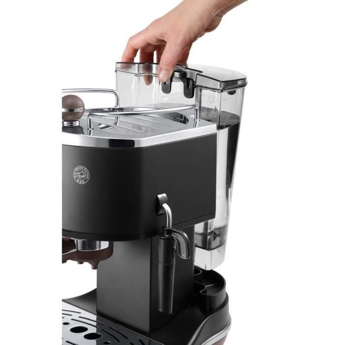 De'Longhi ECOV 310.BK Máquina de Café Espresso Icona Vintage 15 Bares, 1.4L, Vaporizador Ajustable, Caldera Acero Inoxidable, Negro Marrón 1