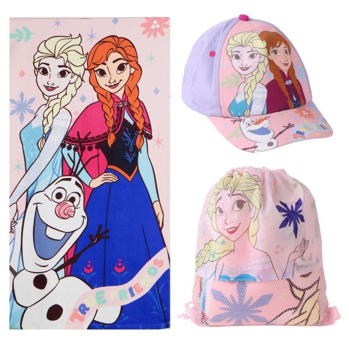 Cerdá Toalla Set Saquito Frozen, Toalla Infantil 70 cm x 140 cm Azul, Frozen Disney