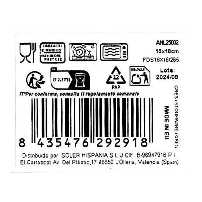 La Mediterranea Plato Postre "Anllo" Elite Brillo 18x18 cm (12 Unidades) La Mediterranea Plato Postre "Anllo" Elite Brillo 18x18 cm (12 Unidades)