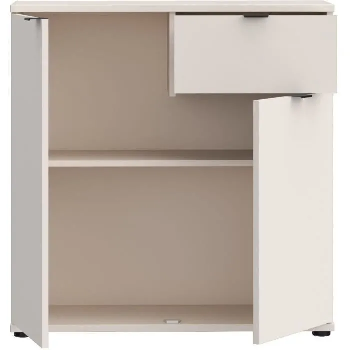 GANYMEDE Aparador Pequeño Mueble de Almacenaje GNMk222lu60 2 Puertas 1 Cajón Arena 80,1 x 34,1 x 82,3 cm 3