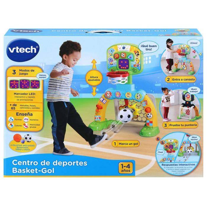 V-Tech Centro De Deportes Basket-Gol 80-533522 | Fútbol, Baloncesto y Diana para Niños con Marcador Electrónico 5