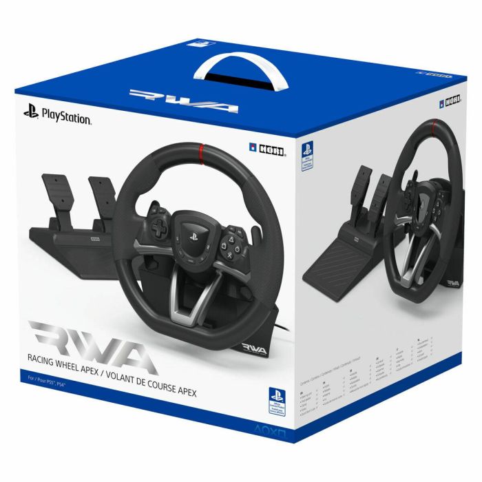 Hori Racing Wheel APEX P5 Volante y Pedales de Carreras Licencia Oficial Sony para PC, PS4, PS5, 280mm, Rotación 270°, Vibración TouchSense 27