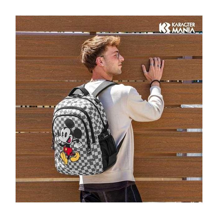 Karactermania Mochila Mickey Run. Plus FAN Move 44x34x21 cm, Gran Capacidad, Puerto USB, Material Ripstop, Gris 9