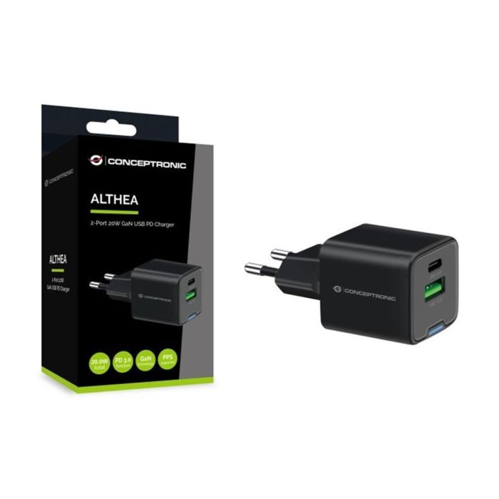 Cargador Pared Conceptronic Althea15B 20 W 2 Cargador Pared Conceptronic Althea15B 20 W 2