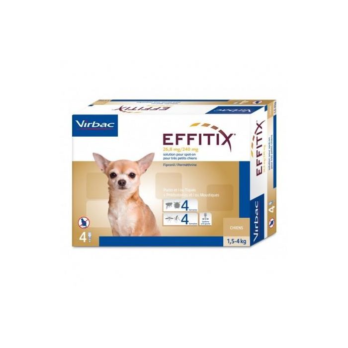 Virbac Effitix Perro XS 1,5-4 kg 4 Pipetas