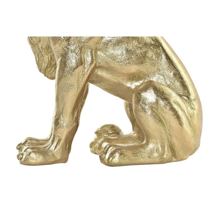 DKD Home Decor Lámpara Sobremesa Glam Resina Metal Dorado León 18 x 35.5 x 31.5 cm 1
