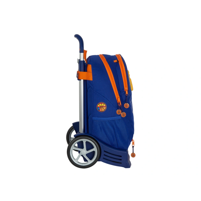 Safta Mochila con Carro Evolution Valencia Basket 665, Color Azul y Naranja, 32x44x16cm 3