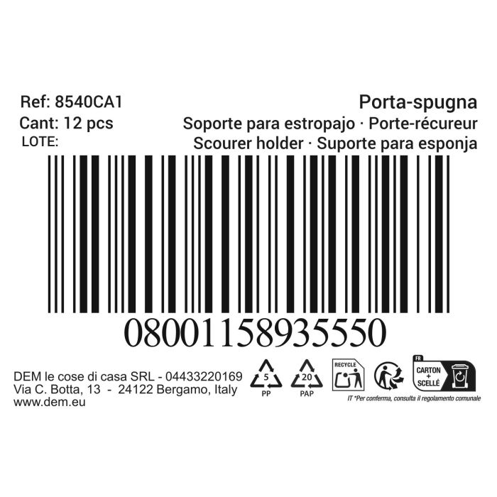 Soporte De Estropajo Blanco (12 Unidades) 1