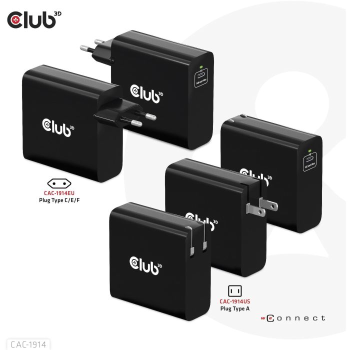 Club3D Ladegerät 1xUSB Typ C PD 140W. GaN retail 14