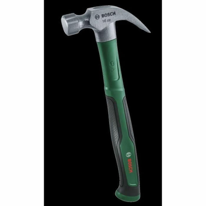 Bosch 4053423254389 Martillo de Garra 450g, Acero Carburo Duro, Extractor en V, Mango Suave, Baja Vibración Bosch 4053423254389 Martillo de Garra 450g, Acero Carburo Duro, Extractor en V, Mango Suave, Baja Vibración