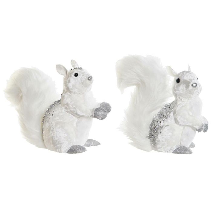 Figura Navidad Fantasia DKD Home Decor Blanco 11 x 22 x 22 cm (2 Unidades)