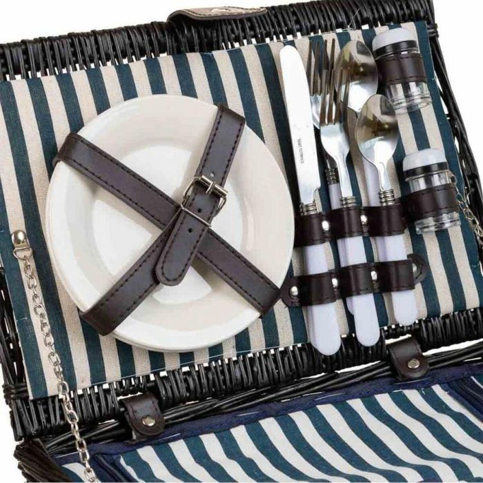 Cesta de Picnic Alexandra House Living Negro Mimbre 3