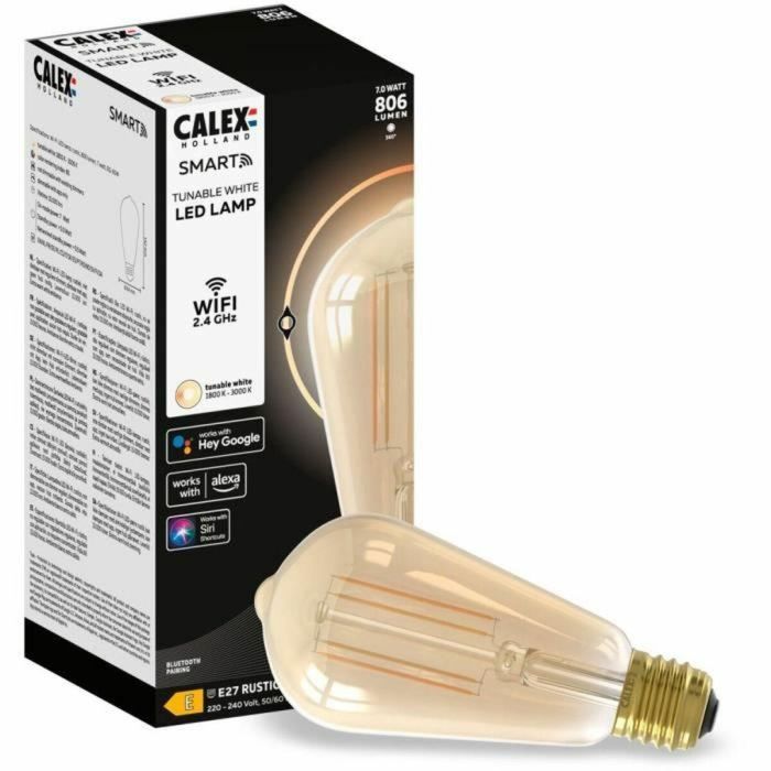 Bombillas conectadas de filamento LED Calex Edison ST64 ámbar E27 2