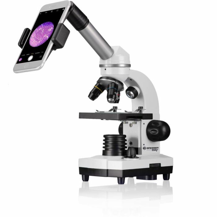 Microscopio Biolux SEL con sistema de zoom - BRESSER JUNIOR - aumento 40x-1600x - soporte para smartphone - caja rígida blanca 3