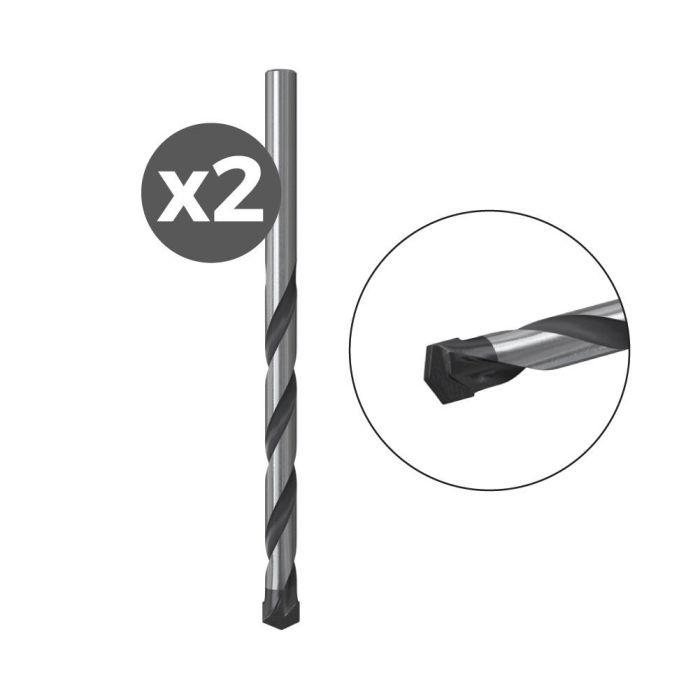 Fischer Broca de percusión con punta de carburo para Hormigón, Mampostería y Piedra, Ø 4mm x 75mm, 2 unidades