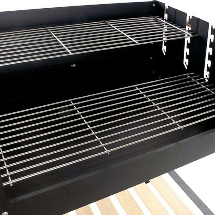 Barbacoa de Carbón con Ruedas DKD Home Decor Negro Natural Metal Acero 113 x 51 x 97 cm (113 x 51 x 97 cm) 5