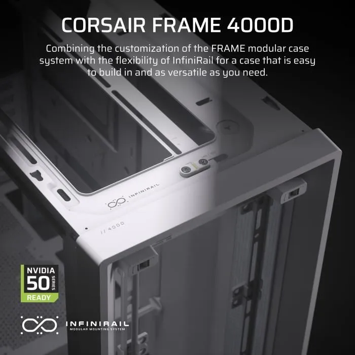 Corsair 4000D Cristal Templado - Caja de Ordenador Gaming ATX Semitorre Blanca con Ventilación Avanzada y Panel Lateral de Vidrio